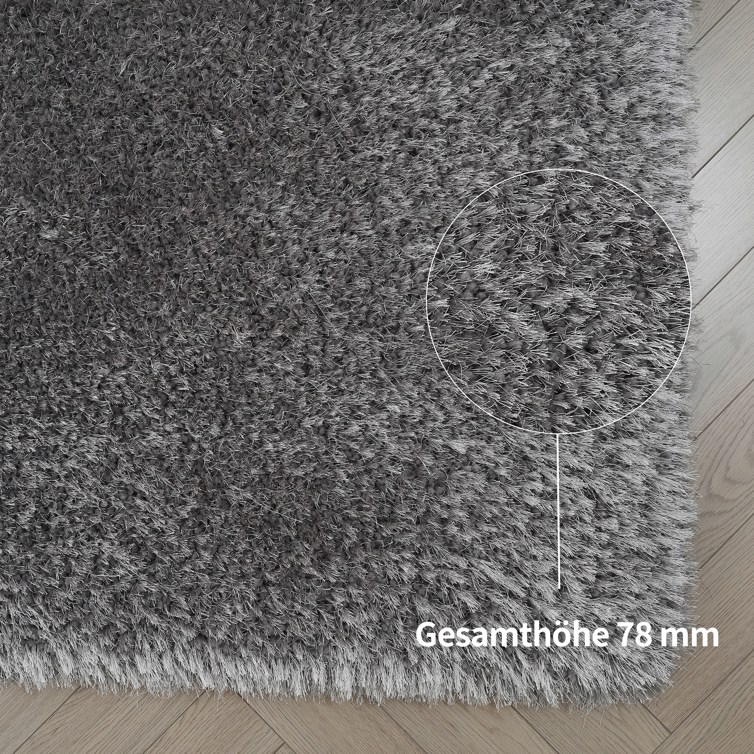 my home Hochflor-Teppich »Micro exclusiv Teppich, sehr hoher Flor, weich durch Mikrofaser« rechteckig 78 mm Höhe sehr weich, flauschig, uni, Wohnzimmer, Schlafzimmer, Kinderzimmer