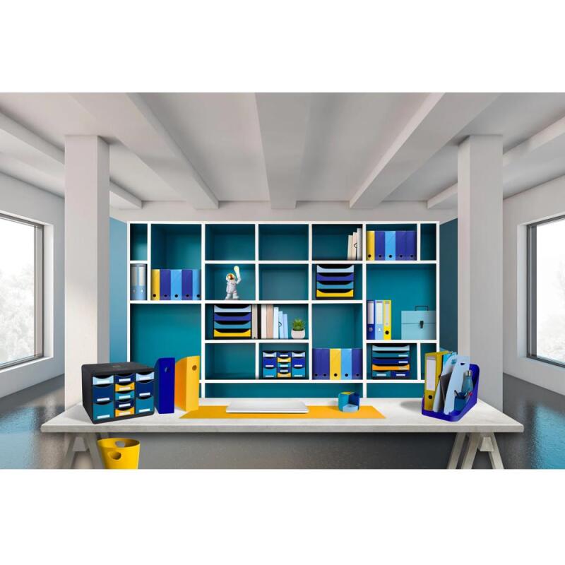 Sous-main souple PU Bicolore - Turquoise/safran