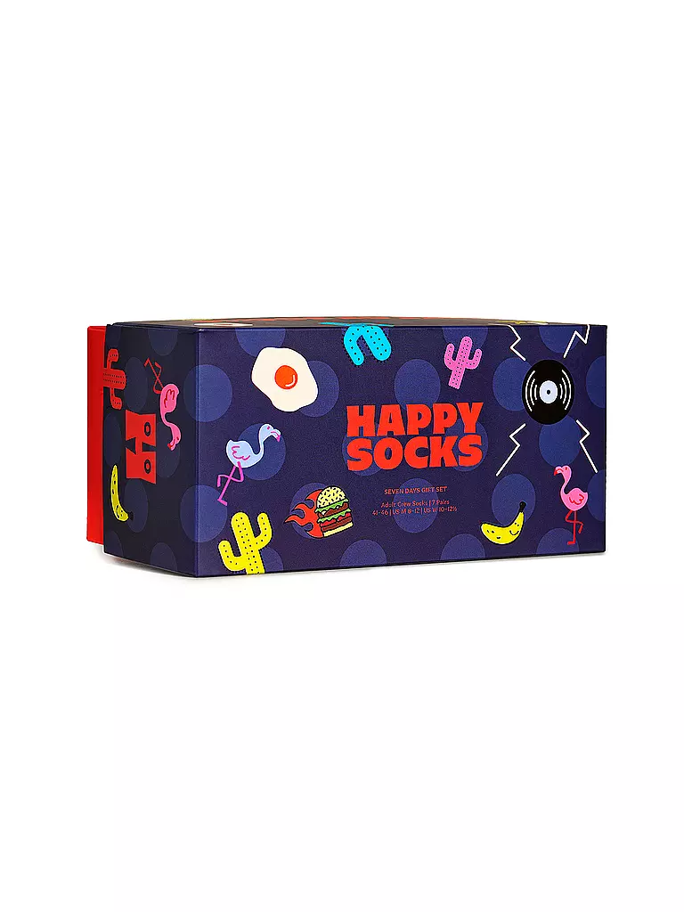HAPPY SOCKS Herren Geschenkbox Socken SEVEN DAYS 7er Pkg 41-46 turquoise bunt
