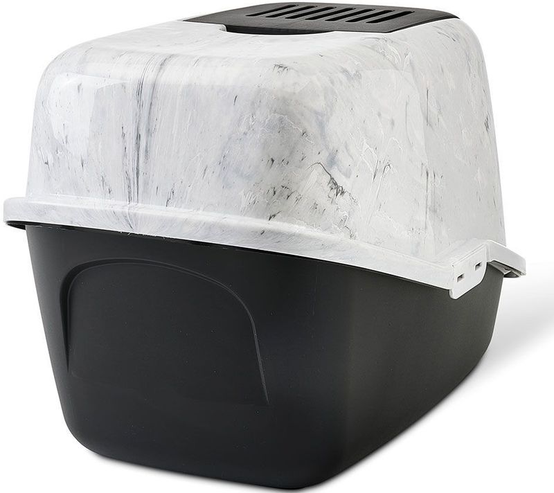 Savic - Nestor Marble - Kattenbak - Grijs - Met Deksel