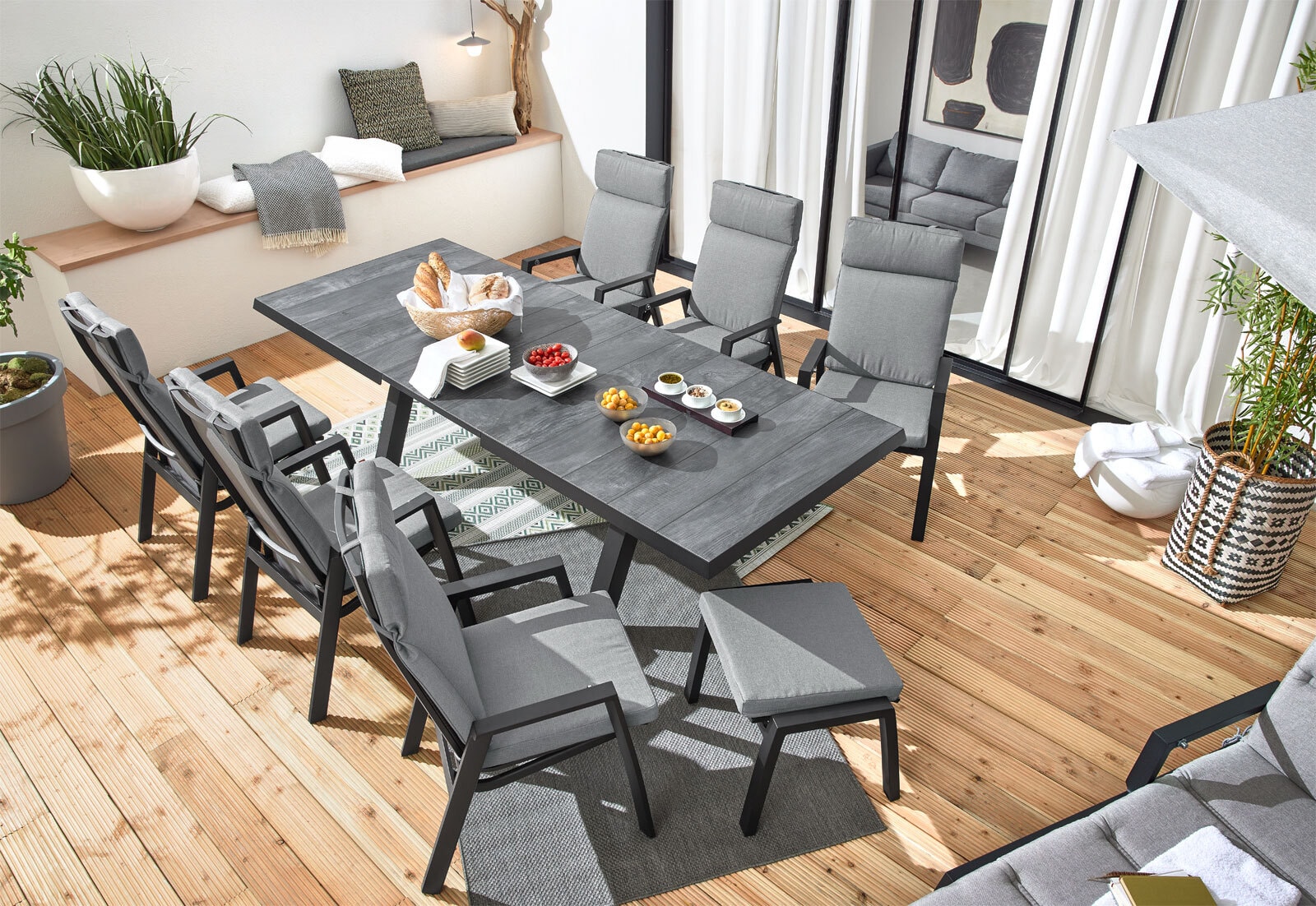 MONDO Gartentisch ACARNA 204-264 x 103 cm wood grey