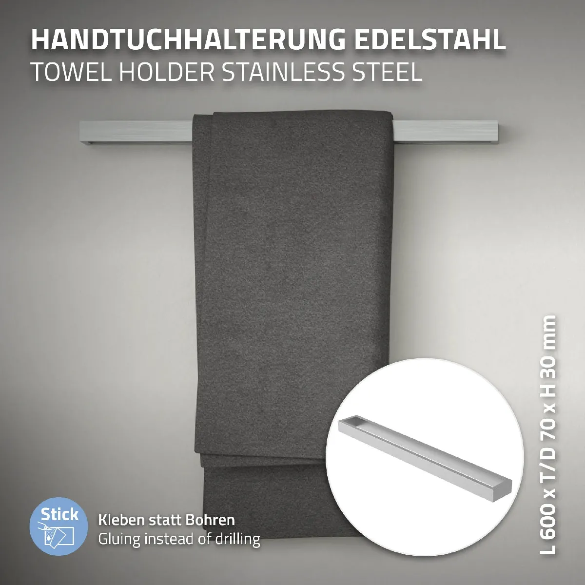 ML-Design Porte-serviettes autocollant 60 cm