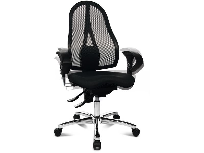 Topstar Bürostuhl Sitness 15, Schwarz Fitness-Drehstuhl mit balancierender Sitzfläche in Netz-Optik
