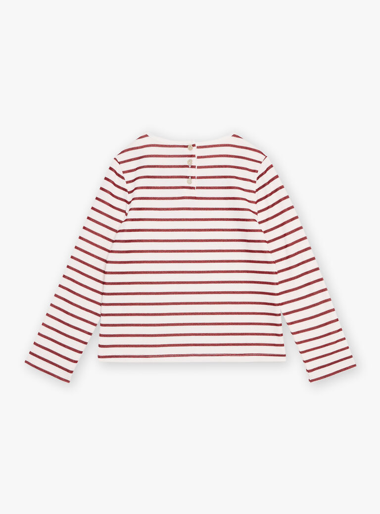 T-shirt rouge à imprimé à rayures