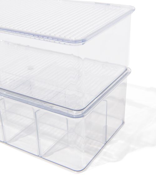 2 boîtes de rangement avec couvercle et séparateur