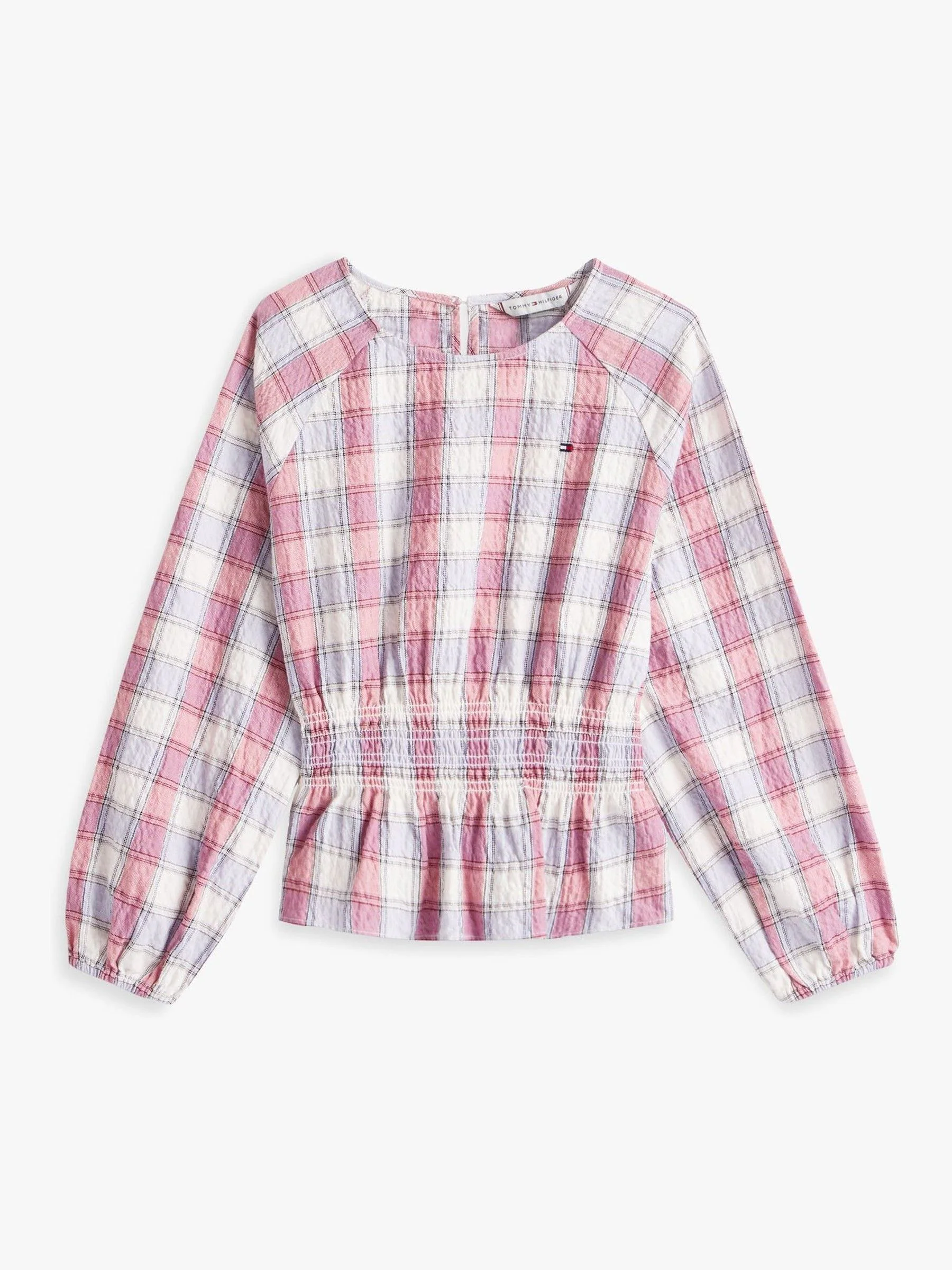 Tommy Hilfiger Regular Fit Check Smock Detail Blouse