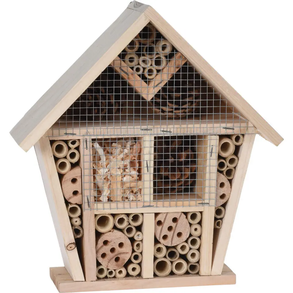 Insectenhotel - naturel - hout - bijenhuis - 30 cm