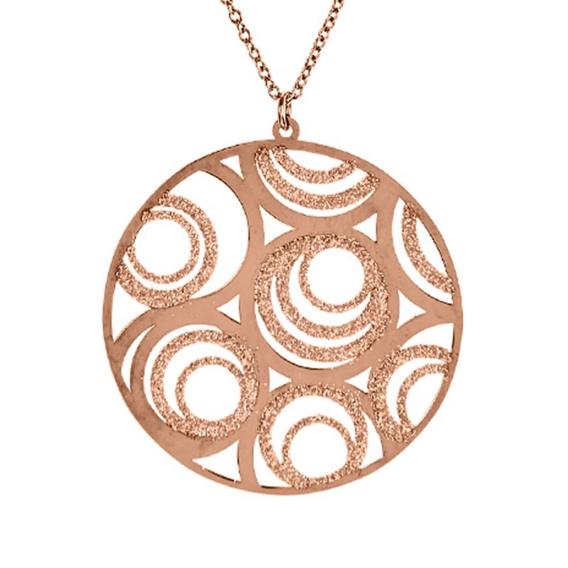 Collier Argent Rose Bulles Scintillantes