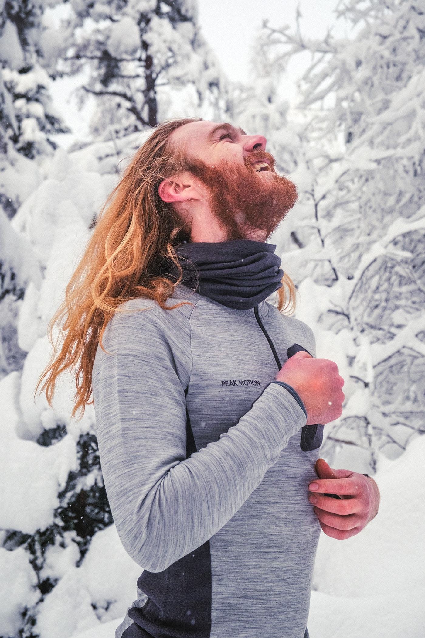 Peak Motion Fusion Wool Half Zip, Herre<br>2-lags: Fôr i bambus, ytterlag i merinoull