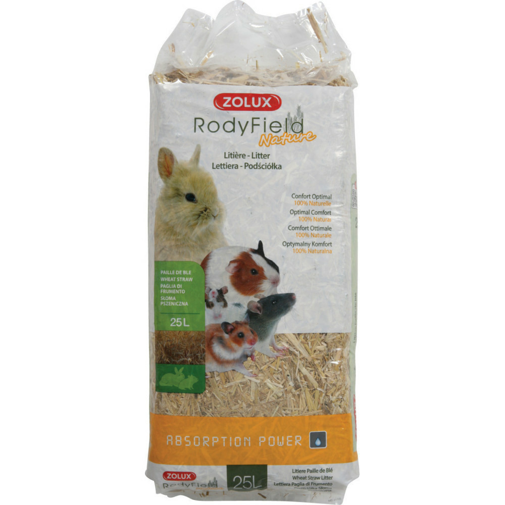 Litière rodyfield nature, 25 litres, pour rongeurs 1kg