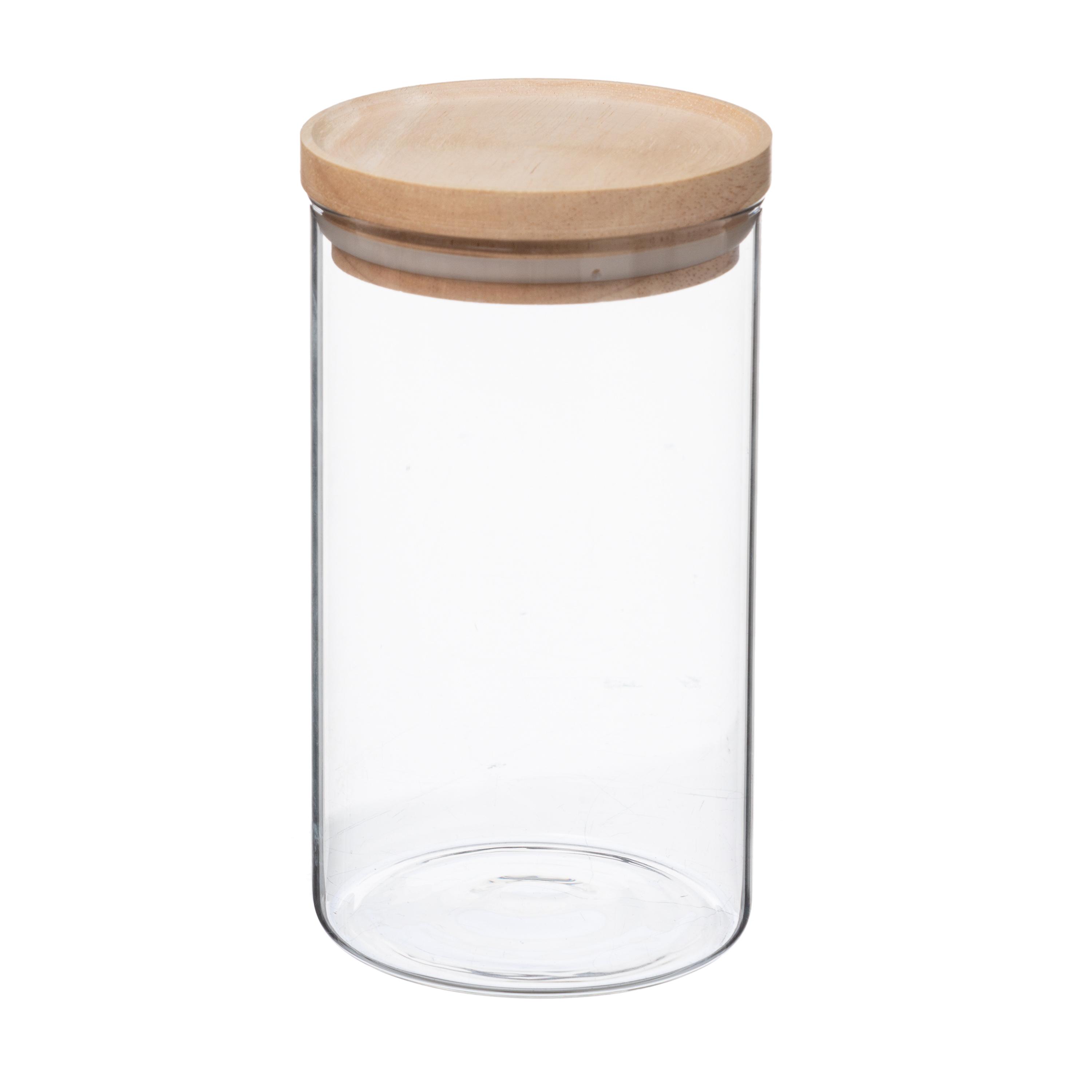 BOCAL VERRE ET BOIS HERMETIQUE 1L