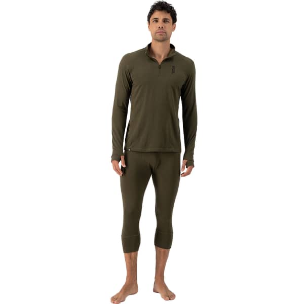 T-shirt thermique MONS ROYALE CASCADE MERINO FLEX 200 1/4 ZIP DARK OLIVE