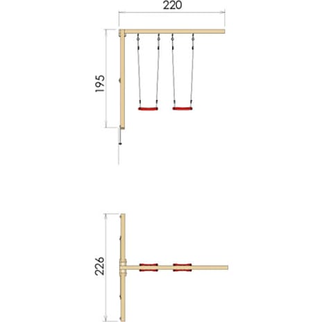 Jungle Gym 2-Swing Module 200