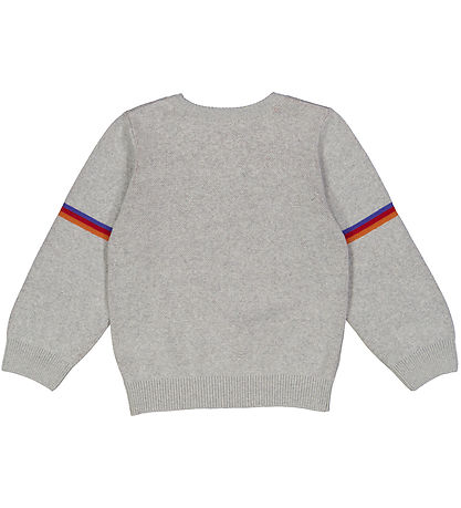 Freds WoRød Bluse - Strik - Jacquard - Grey Melange
