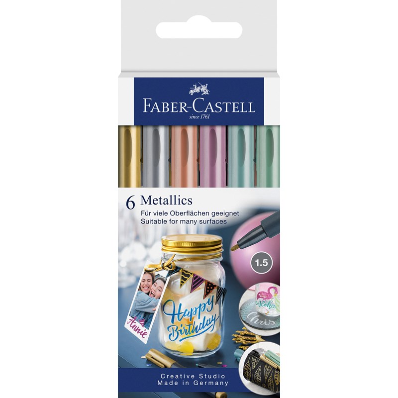 Faber-Castell<br>Tusser Metallic pen 6 stk.