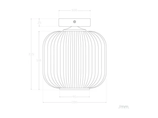 Plafonnier Métal et Verre Ánfora Transparent
