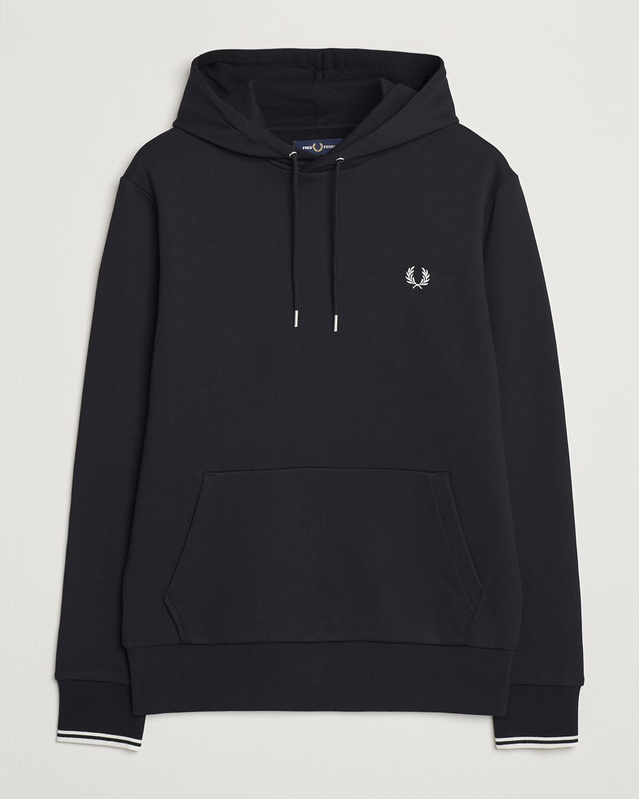 Fred Perry Tipped Hoodie Black