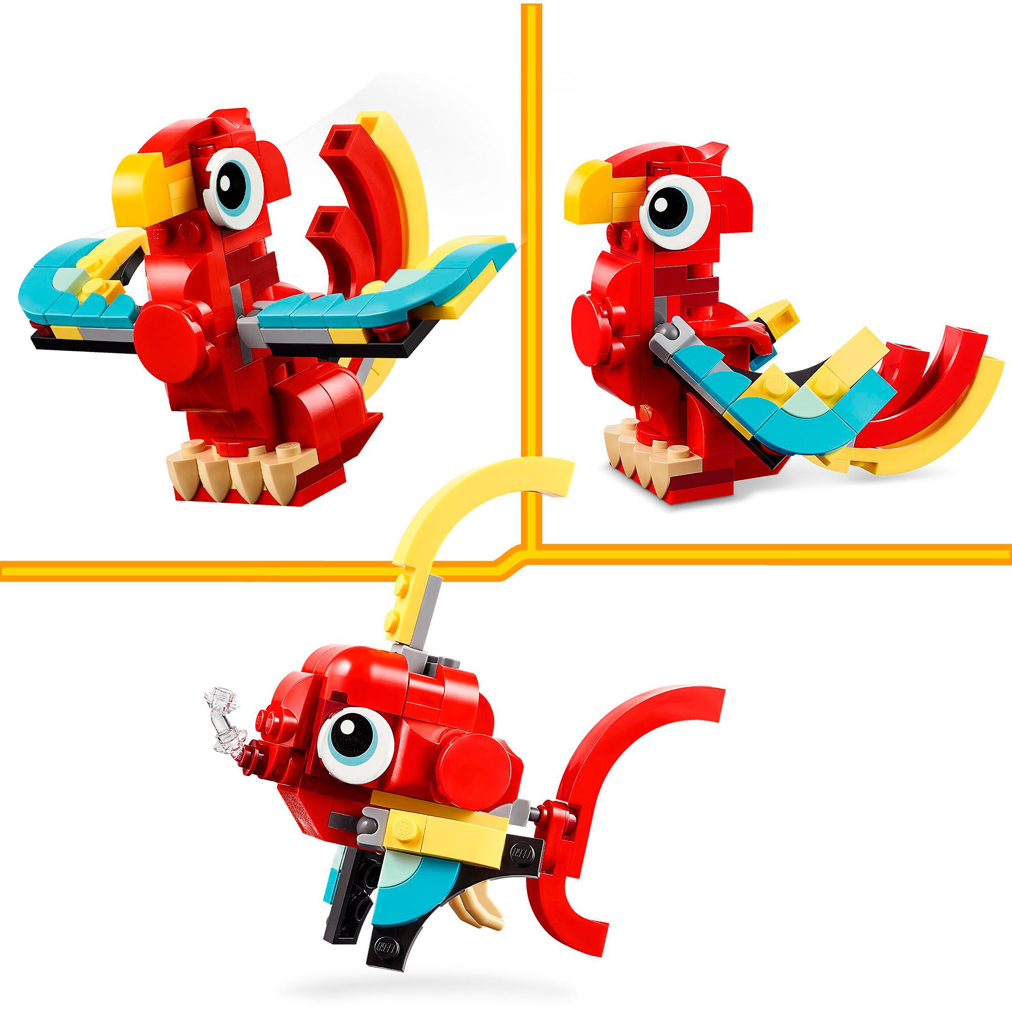 LEGO Konstruktionsspielzeug Creator 3-in-1 Roter Drache