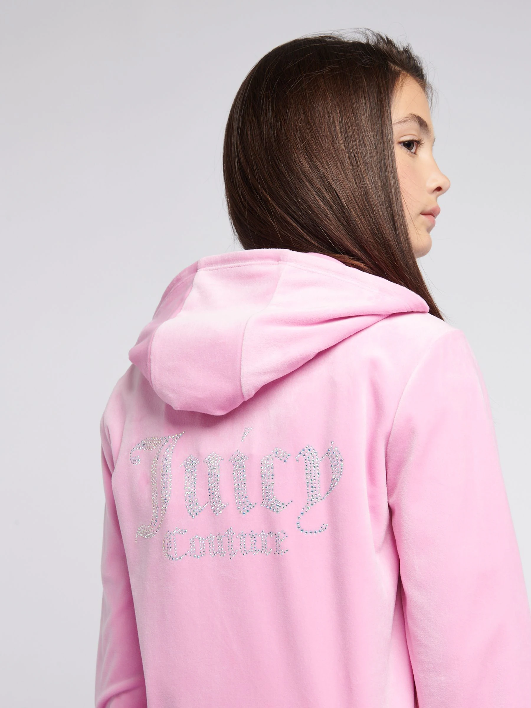 Roze/roestkleurig - Juicy Couture ruitvormige hoodie met rits