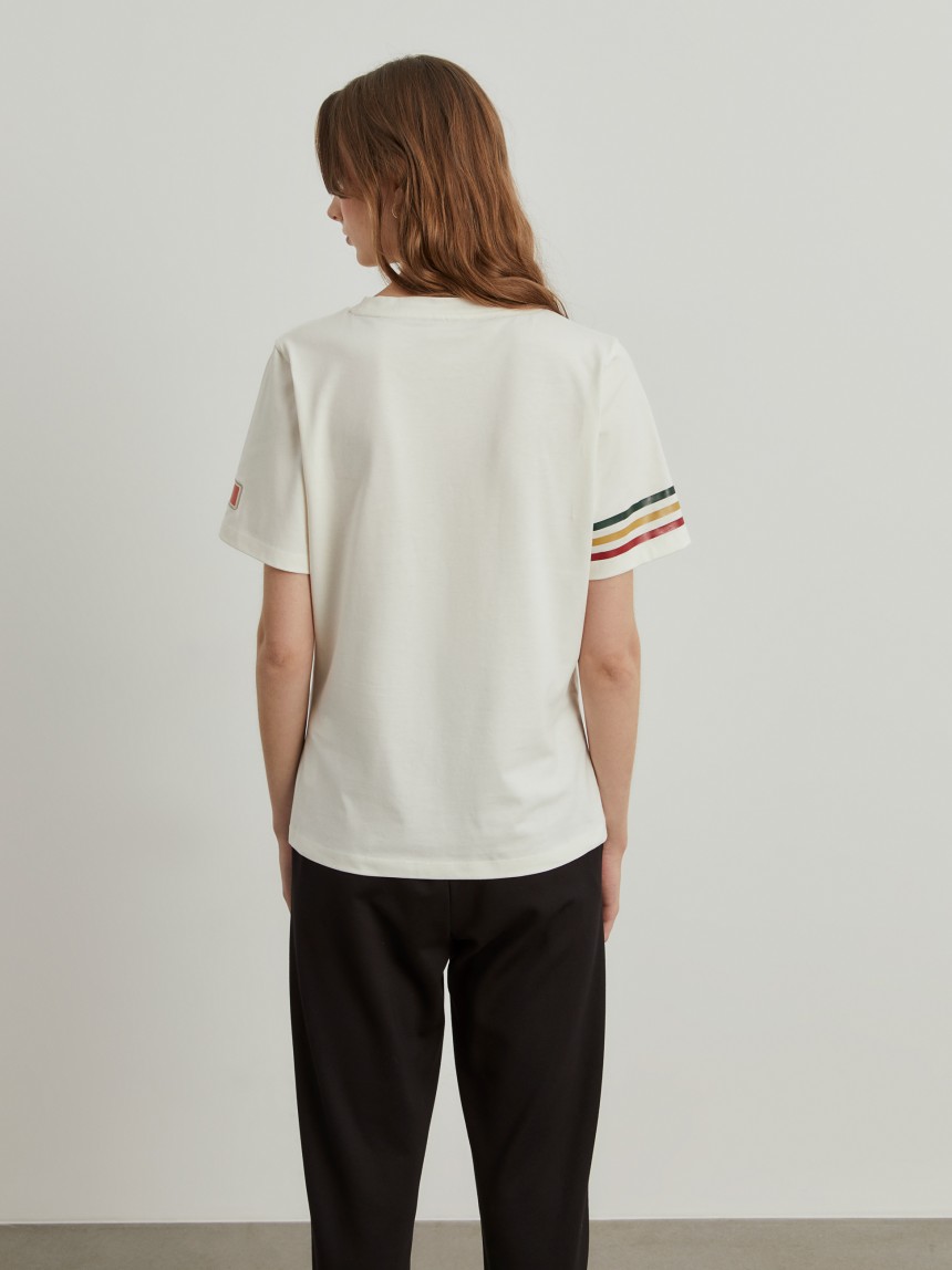 T-shirt feminina de algodão Lion x FDI