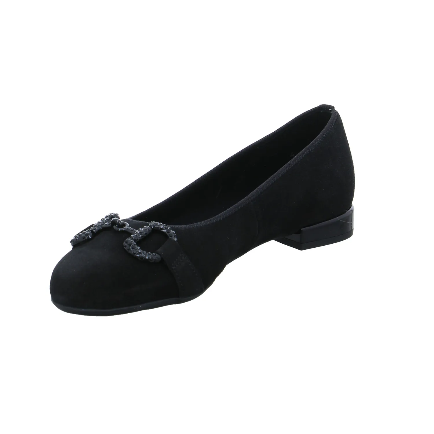 ARA Comfort-Ballerina Schwarz Leder  mit Wechselfussbett