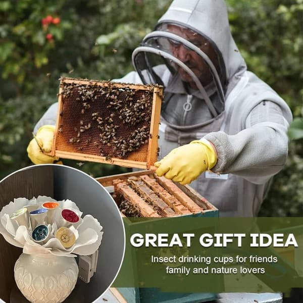 INF Resin Flower Bee drikkefontene (sett med 2)