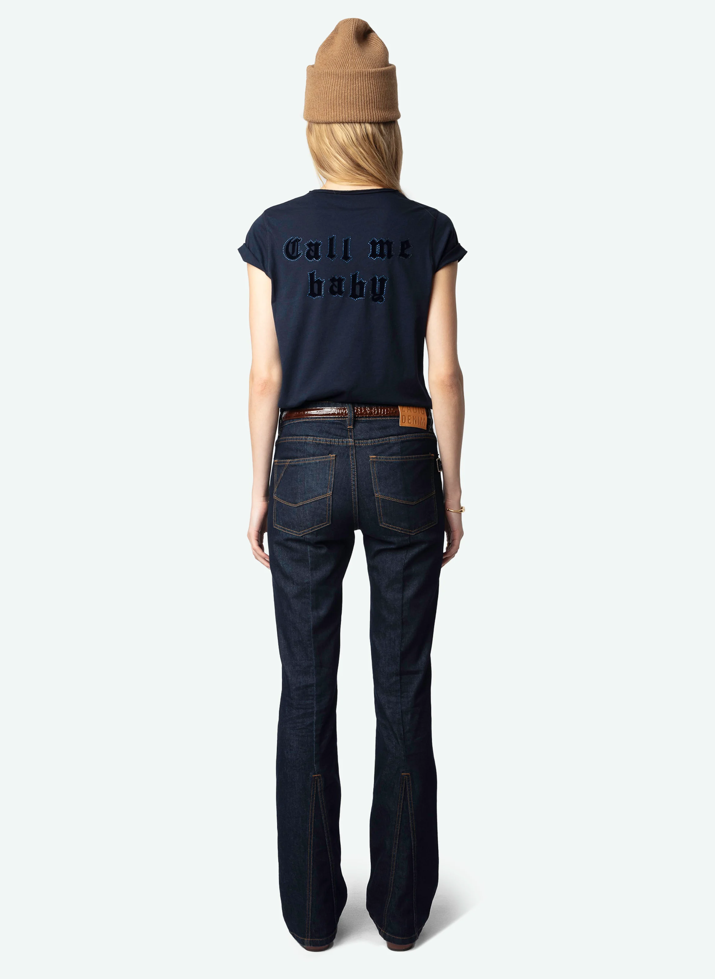 TUNI - Tee-shirt droit en coton | Bleu