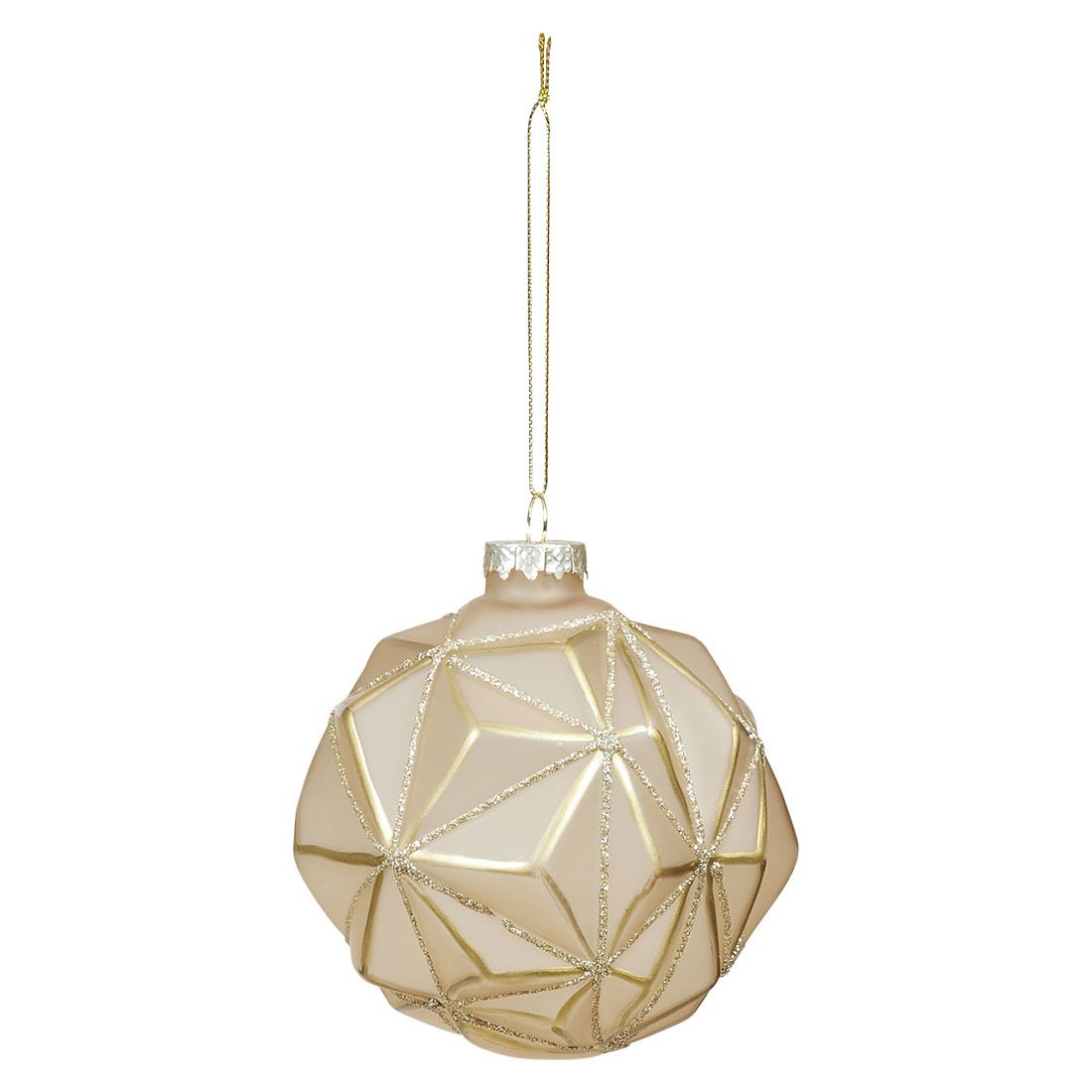 Julekule i glass 10cm Hexagon