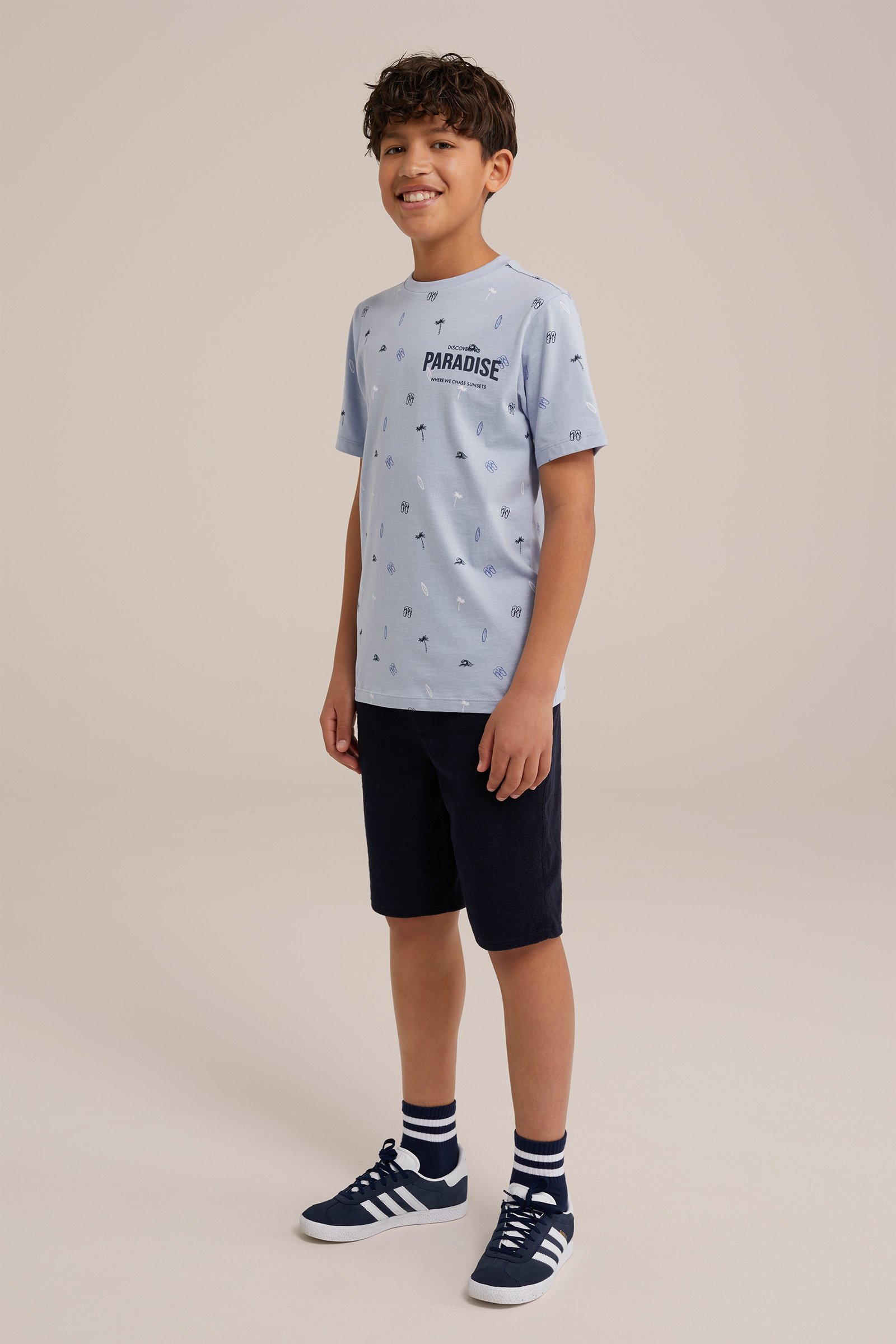 Jongens sweatshort van badstof WE Fashion Marineblauw