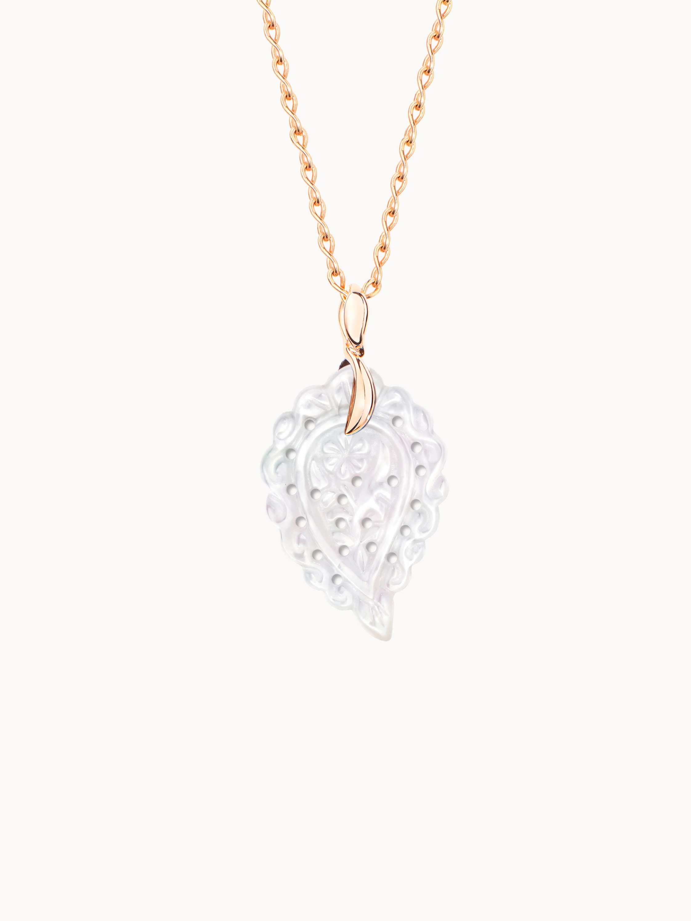 TAMARA COMOLLI Anhänger PENDANT INDIA SMALL MOTHER OF PEARL WHITE aus 18 Karat Roségold und Perlmutt