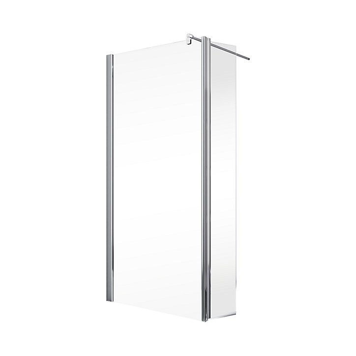 Paroi de douche fixe à l'italienne + déflecteur, 90 x 190 cm, Schulte NewStyle, Walk In, verre transparent anticalcaire