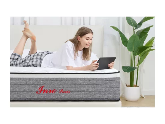 Matelas 160x200 cm INRE mousse à mémoire de forme, épaisseur 20cm, confort ferme, confort optimal, 7 zones ergonomique