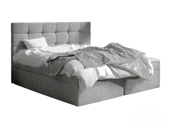 Lit continental Comfivo 196, Double, Continental, Gris, 180x200, Tapisserie, 183x206cm