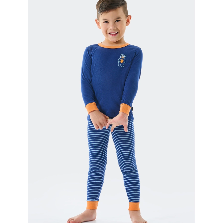 Schiesser Pyjama Natural Love blau