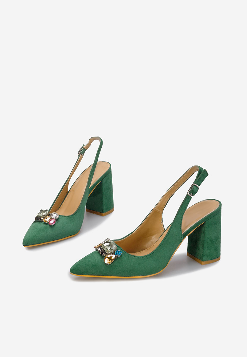 Chaussures slingback vert Rossana