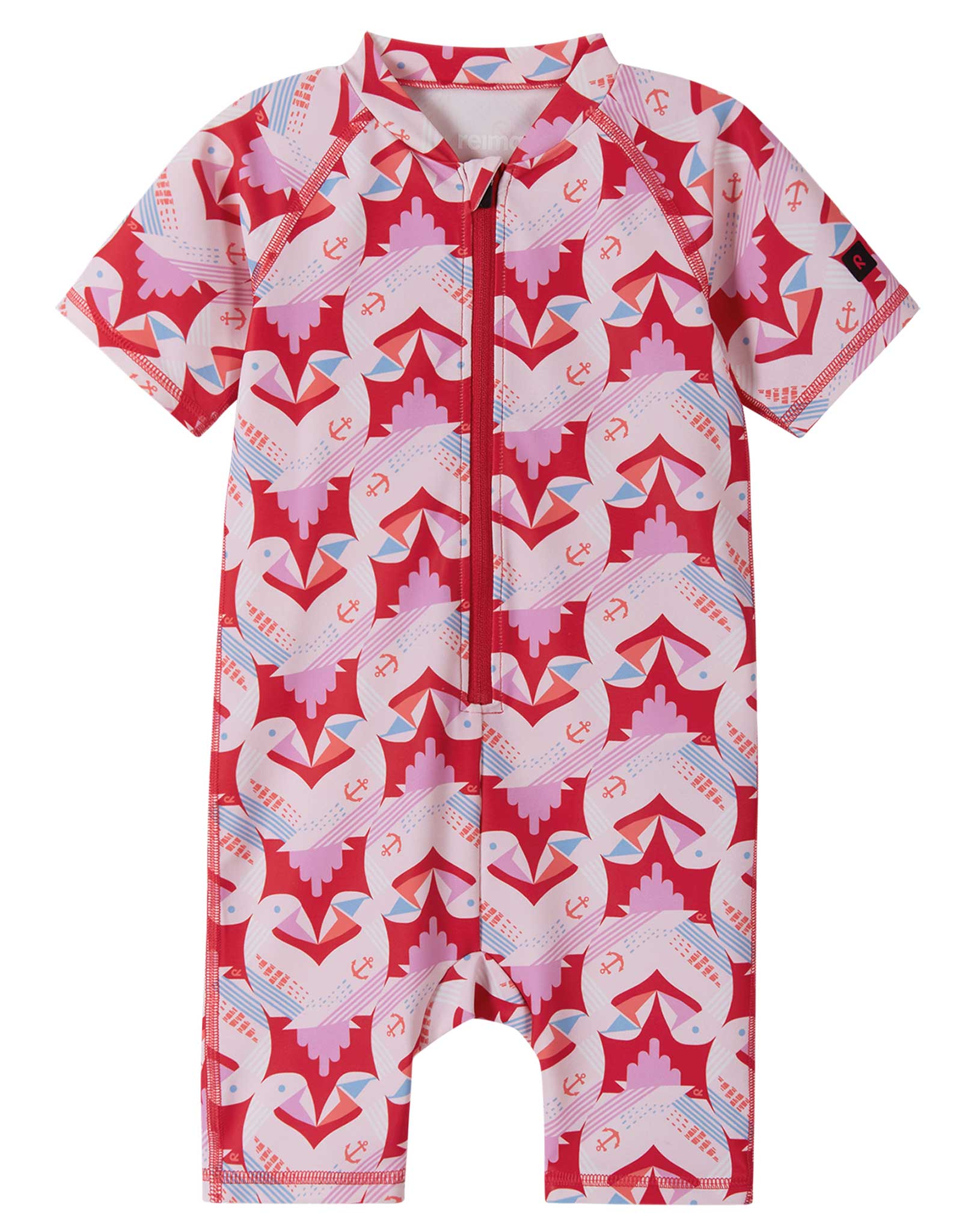 Schwimmanzug ATLANTTI BLUMEN in misty red