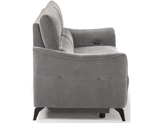 CONCEPT1 - Canapé tissu Bergamo 3 places 2 relax electriques gris