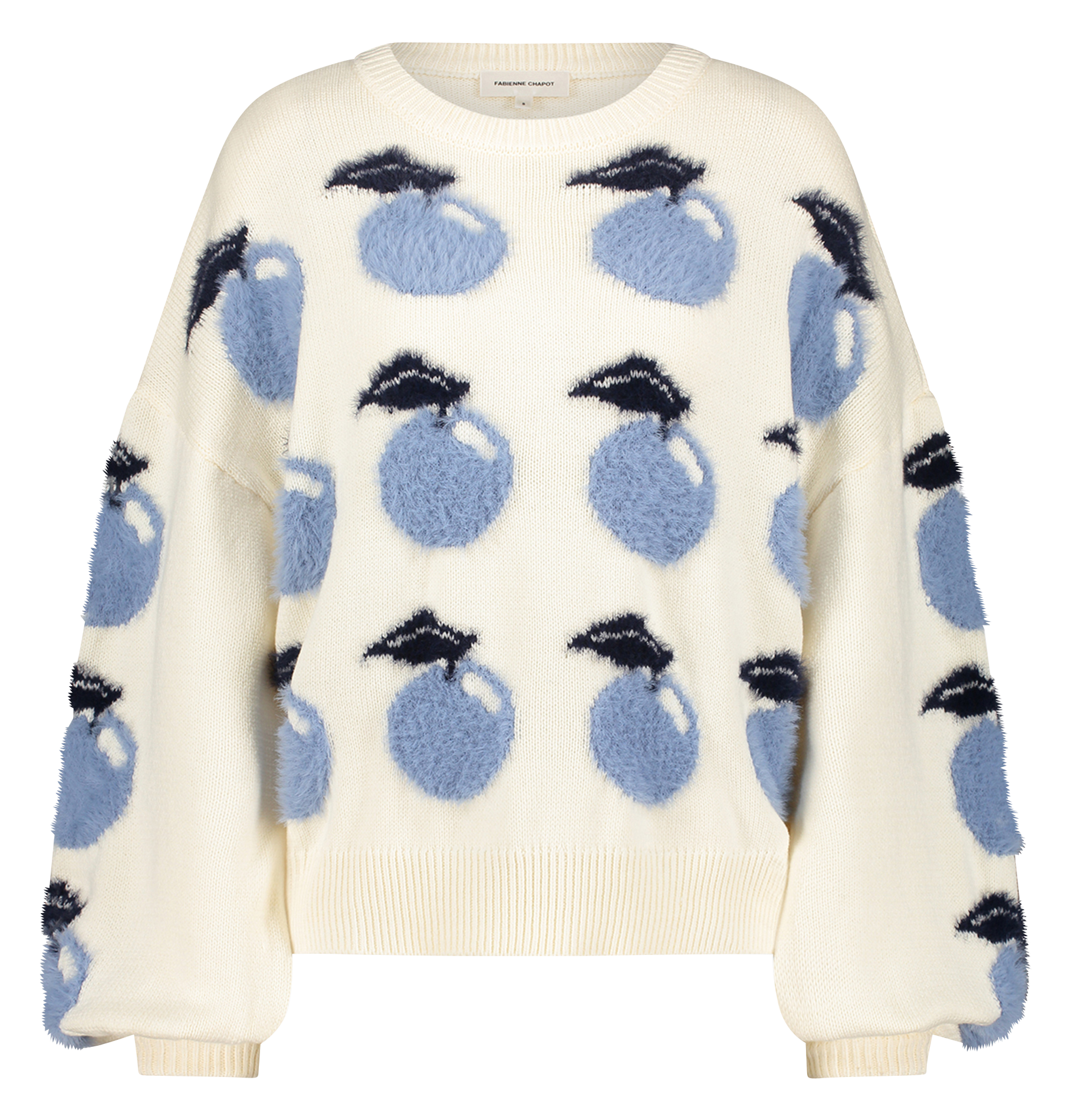 APPLE - Pull col rond en coton bio mélangé | Multicolore