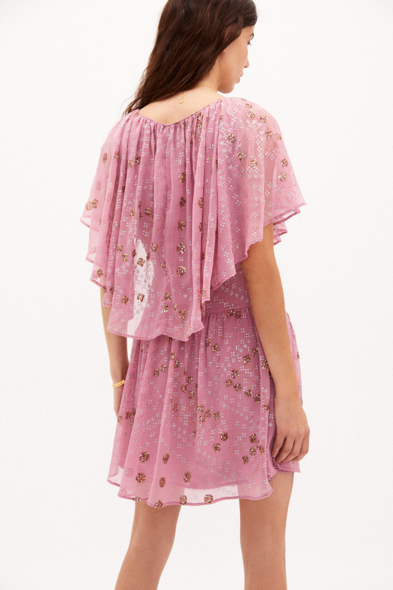 Vestido curto estampado Selena - Rosa