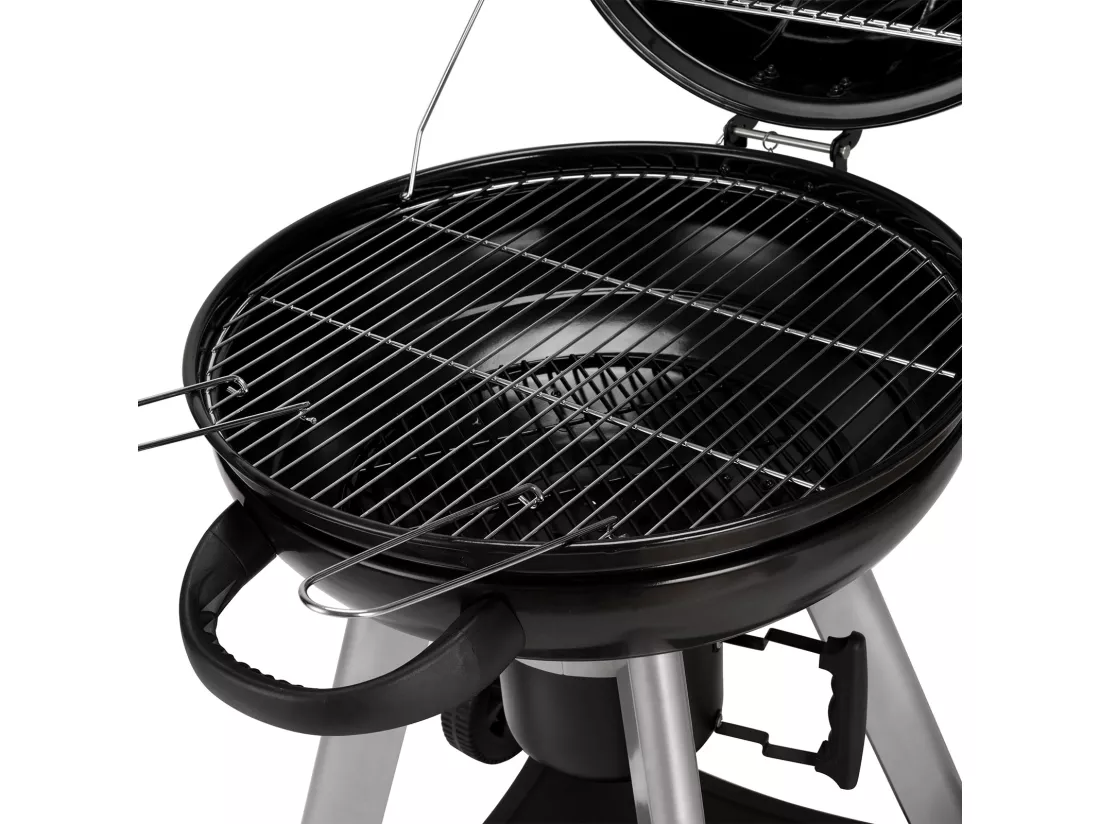 Barbecue sphérique au charbon de bois avec couvercle rabattable