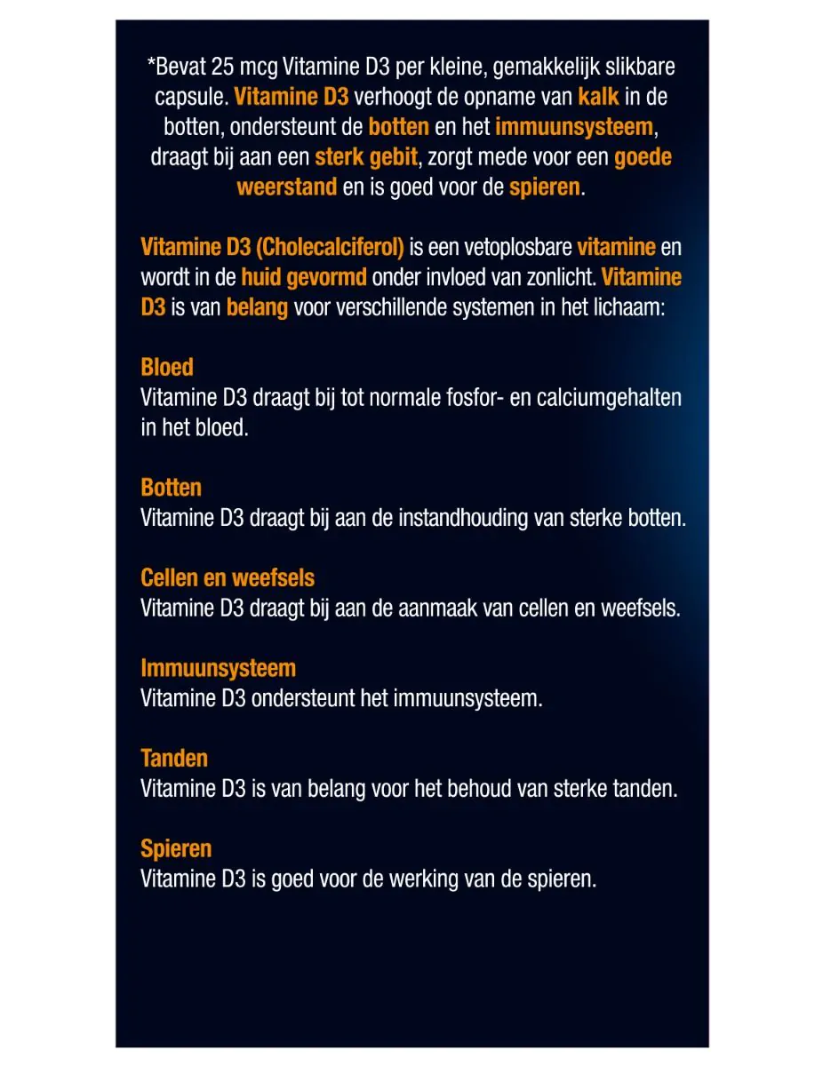 Vitamine D3 25 mcg