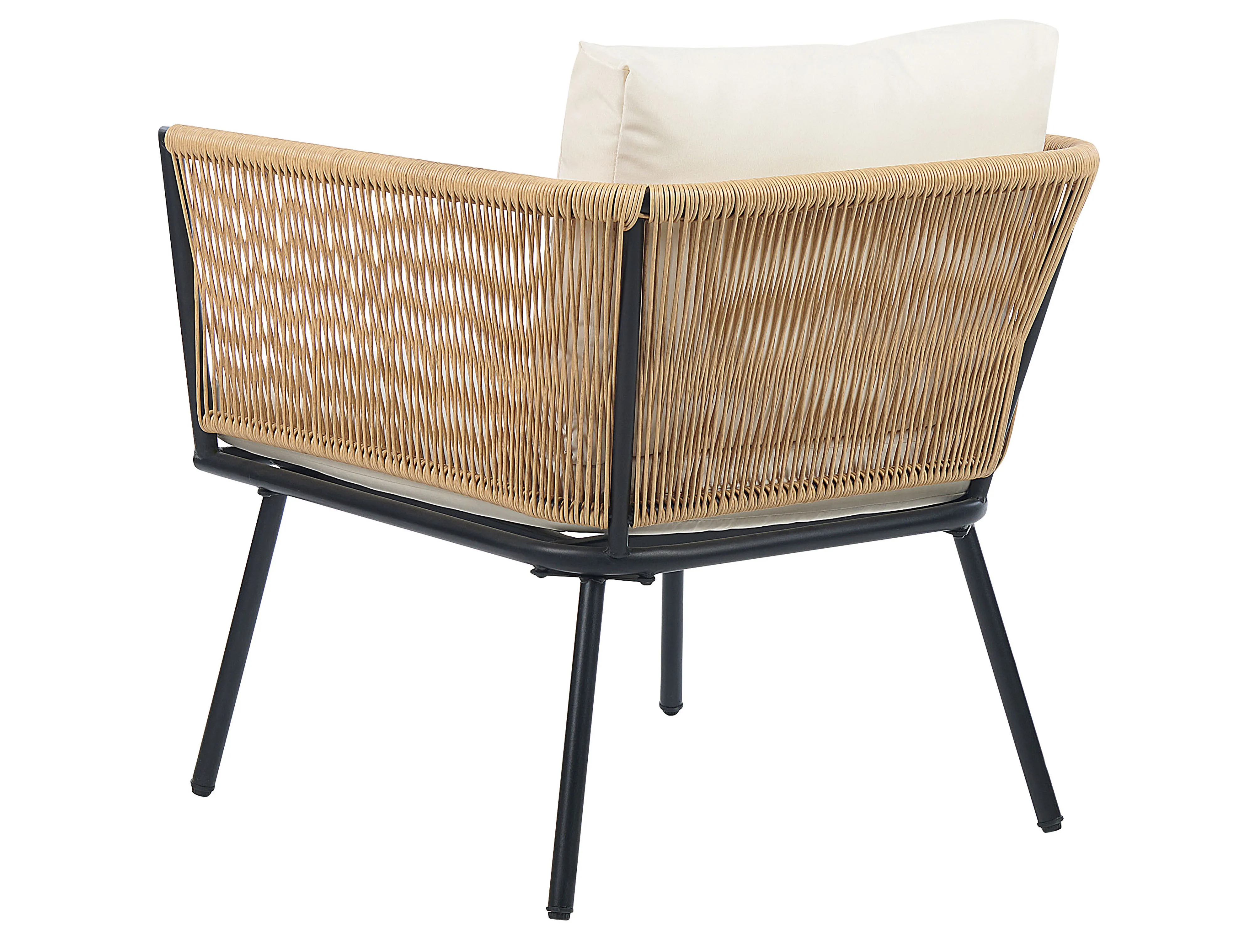 Bistroset met kussens GARGANO PE rotan Natuurlijk