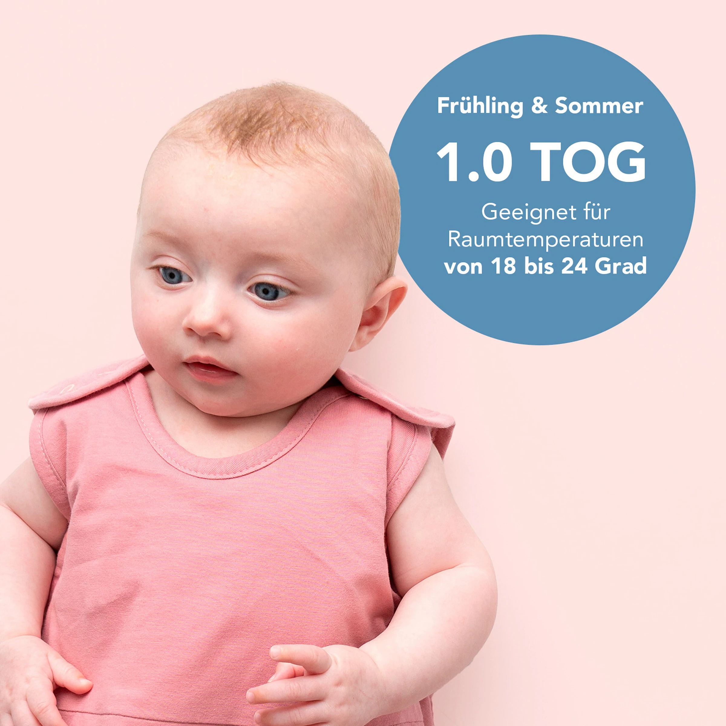 schlummersack Schlafsack ohne Füßen 1.0 Tog Pastellrosa
