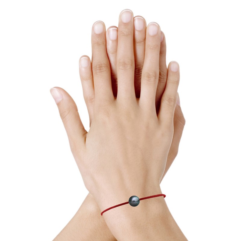 Bracelet Lien Perle de Tahiti - Rouge