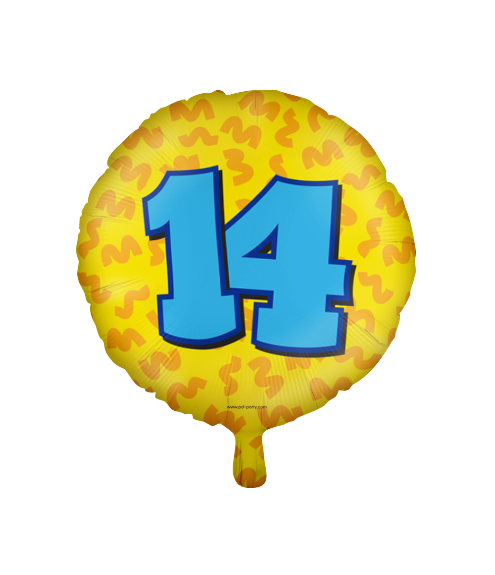 Helium Ballon 14 Jaar Gekleurd Leeg 46cm