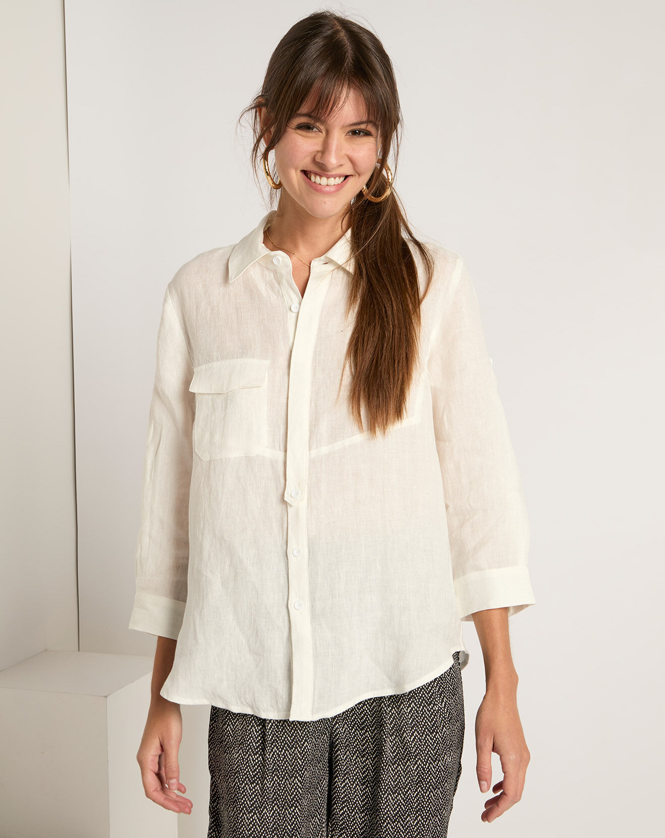 See u Soon Chemise 100% Lin Salomé blanche