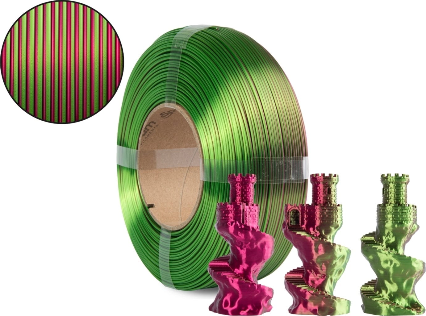 Spectrum  ReFill PLA Magic Silk Magenta Blossom, 1,75 mm / 1000 g    ReFill PLA mit seidigem Finish in Magenta Blossom