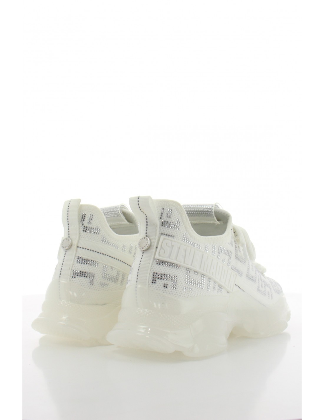 steve madden Baskets de ville Femme Maxout Sneaker Blanc Paillettes