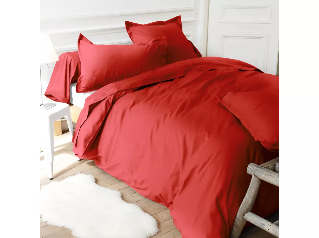Housse de couette uni 140x200 cm coton ALTO orange Baie de Goji
