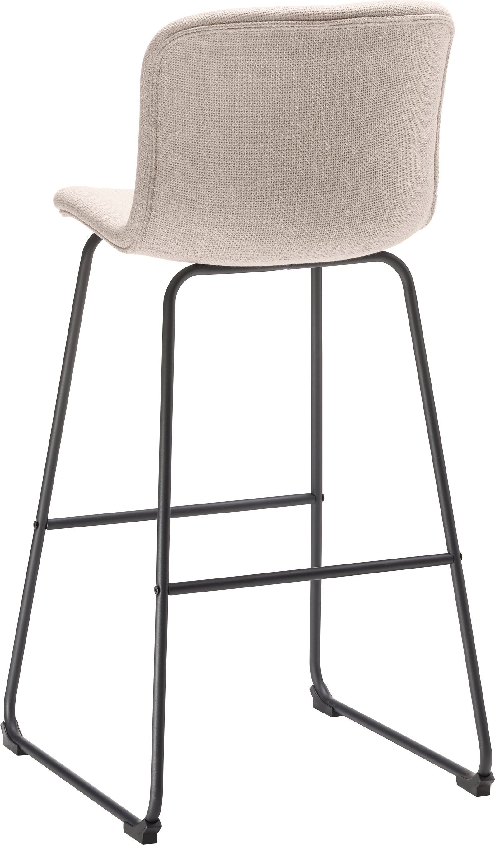 GIANNI Barhocker beige / schwarz - Beige / B: 49.0 cm x T: 52.0 cm x H: 107.0 cm